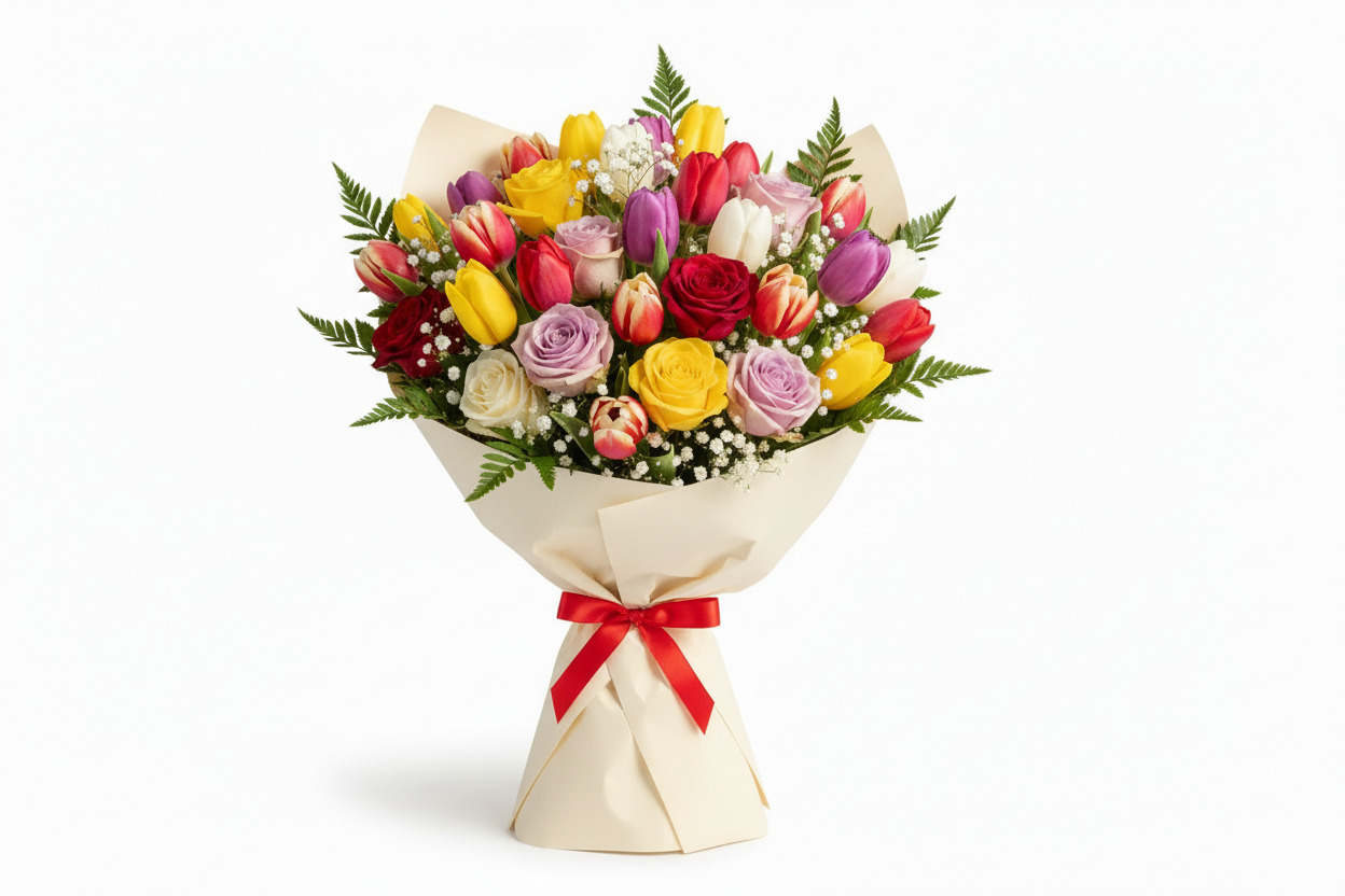 Bouquet Misto Tulipani e Rose
