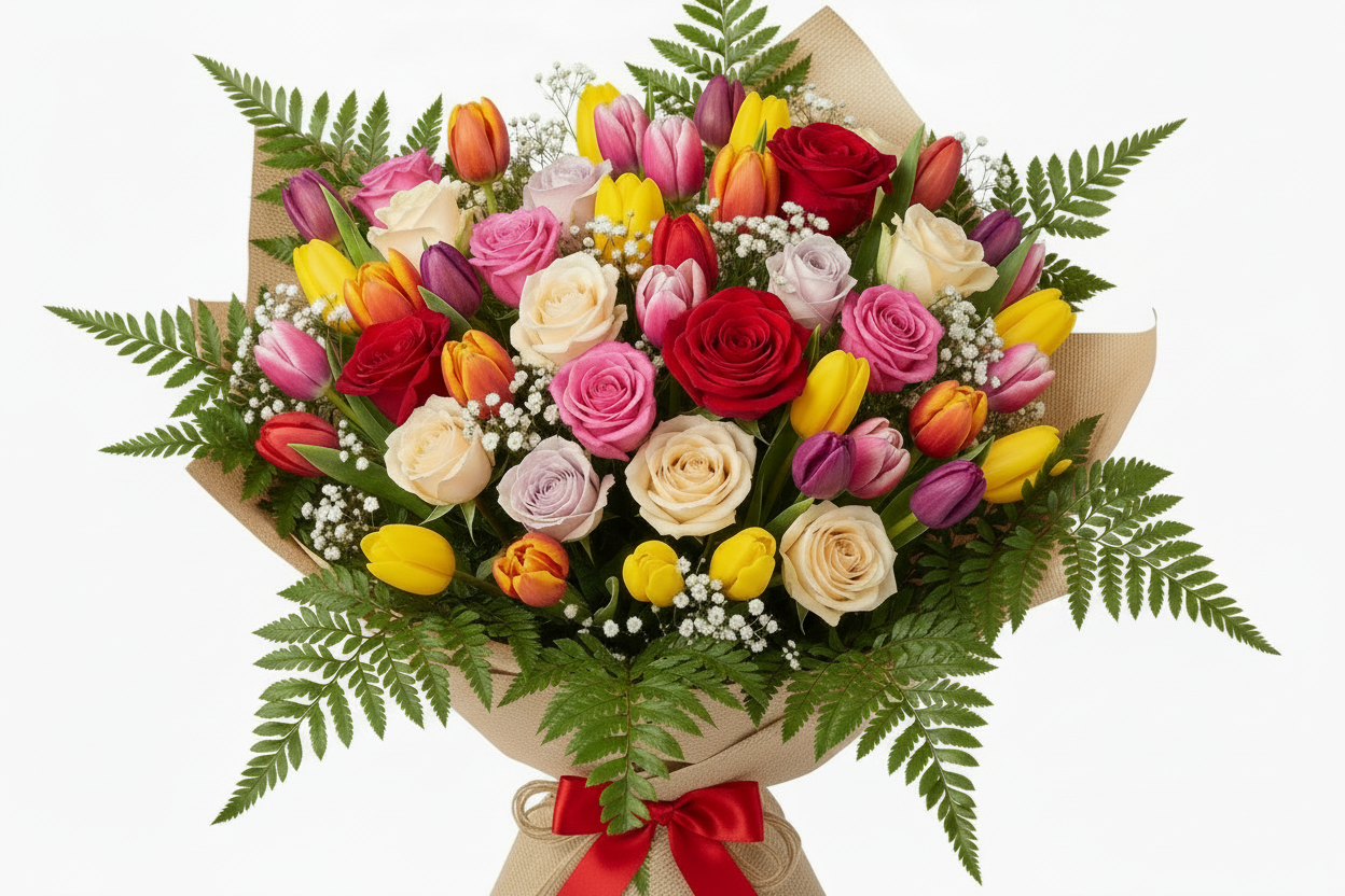 Bouquet Misto Tulipani e Rose