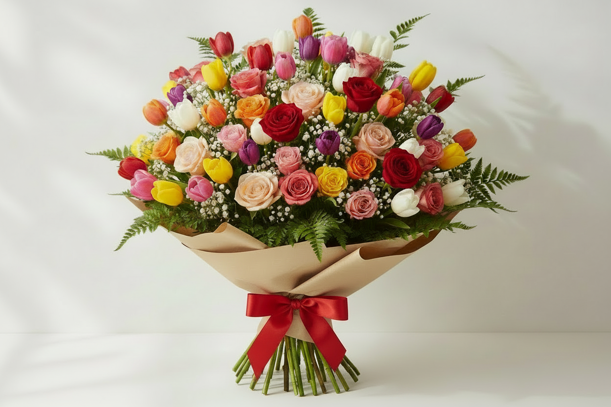 Bouquet Misto Tulipani e Rose